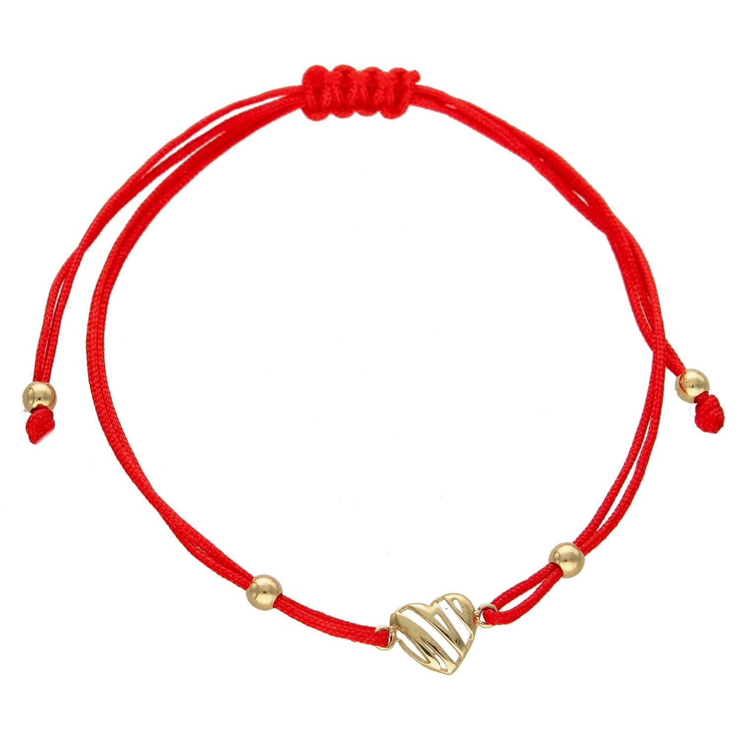 Złota bransoletka na sznureczku serce BR 6610 (1).jpg